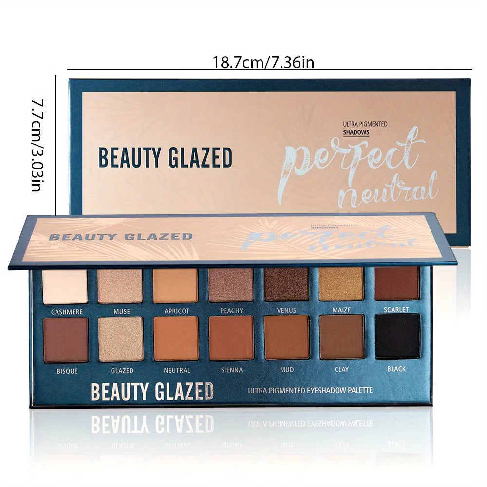 Paleta de Sombras BEAUTY GLAZED – 14 Tonos Nude Mate