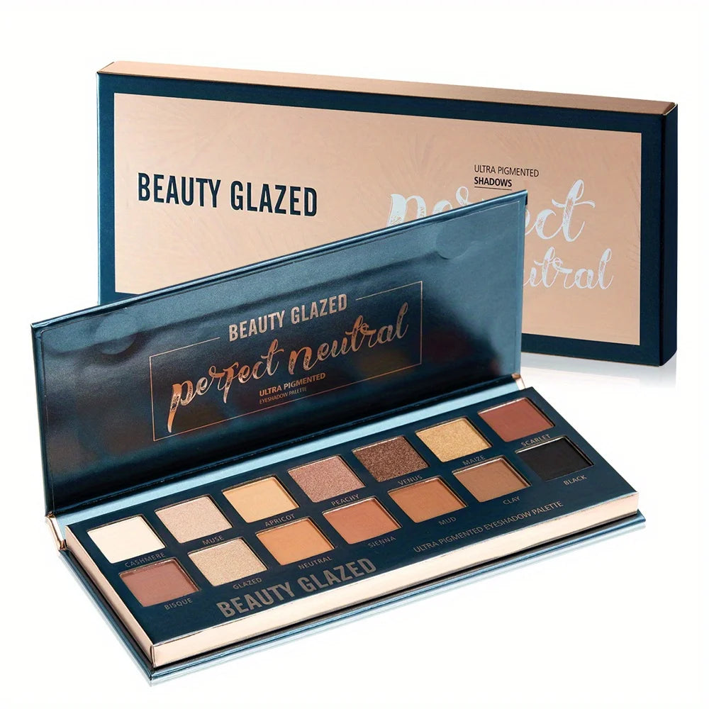 Paleta de Sombras BEAUTY GLAZED – 14 Tonos Nude Mate