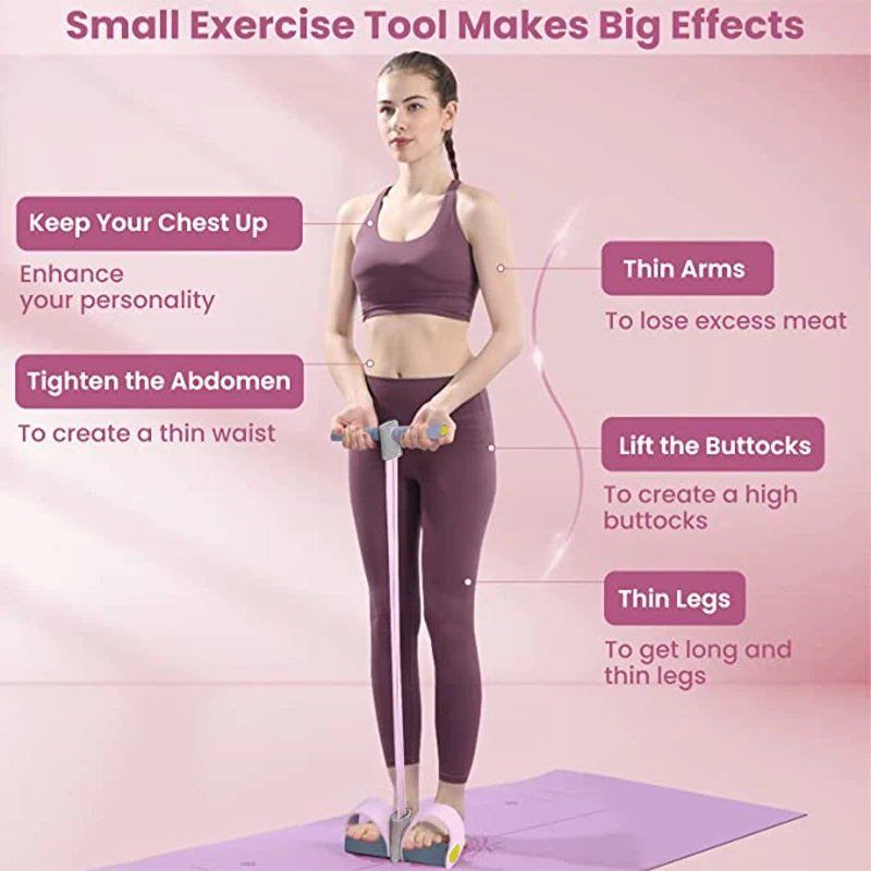 Bandas de Resistencia con Pedal – 4 Tubos para Entrenar en Casa