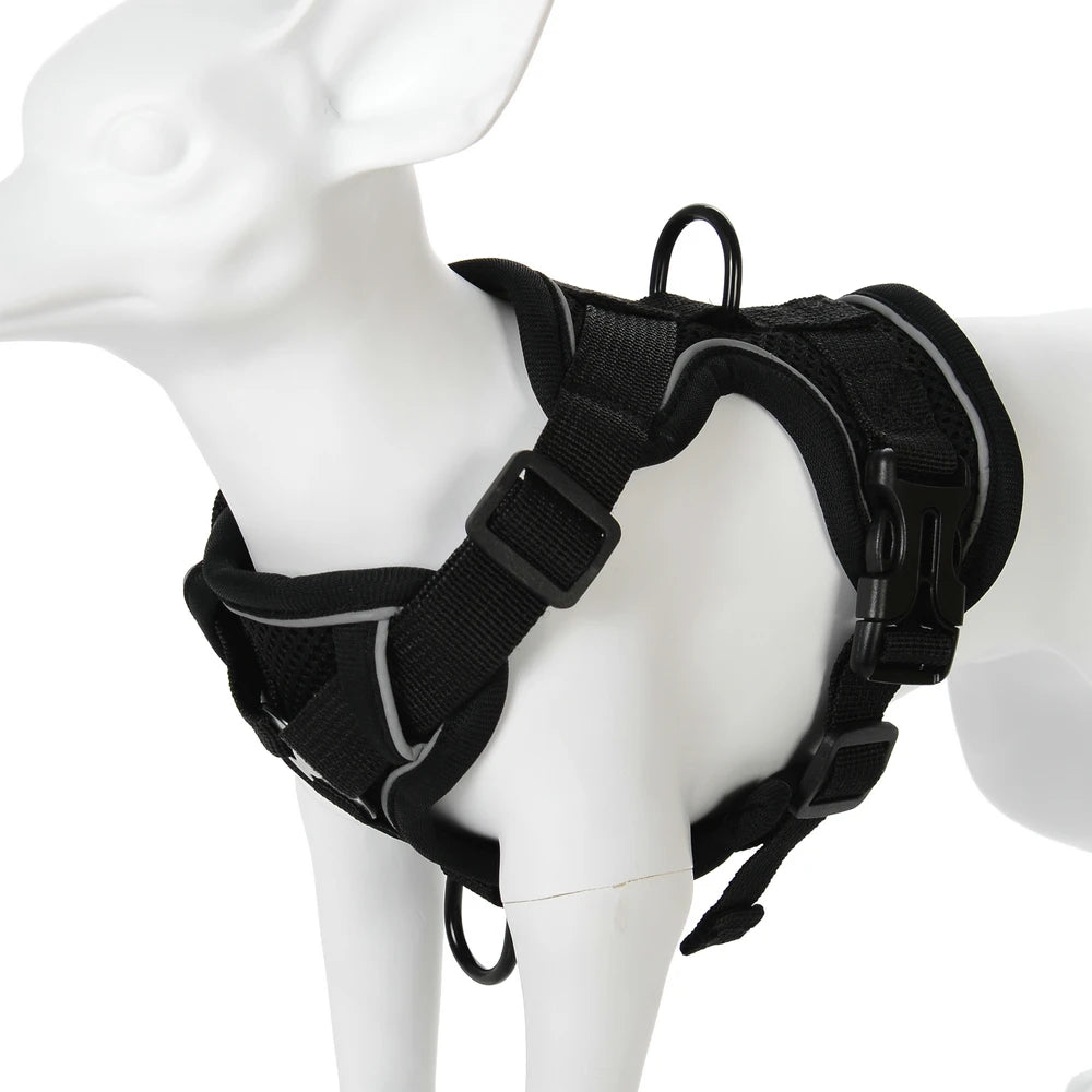 Arnés Transpirable con Correa para Perros – Reflectivo y Ajustable