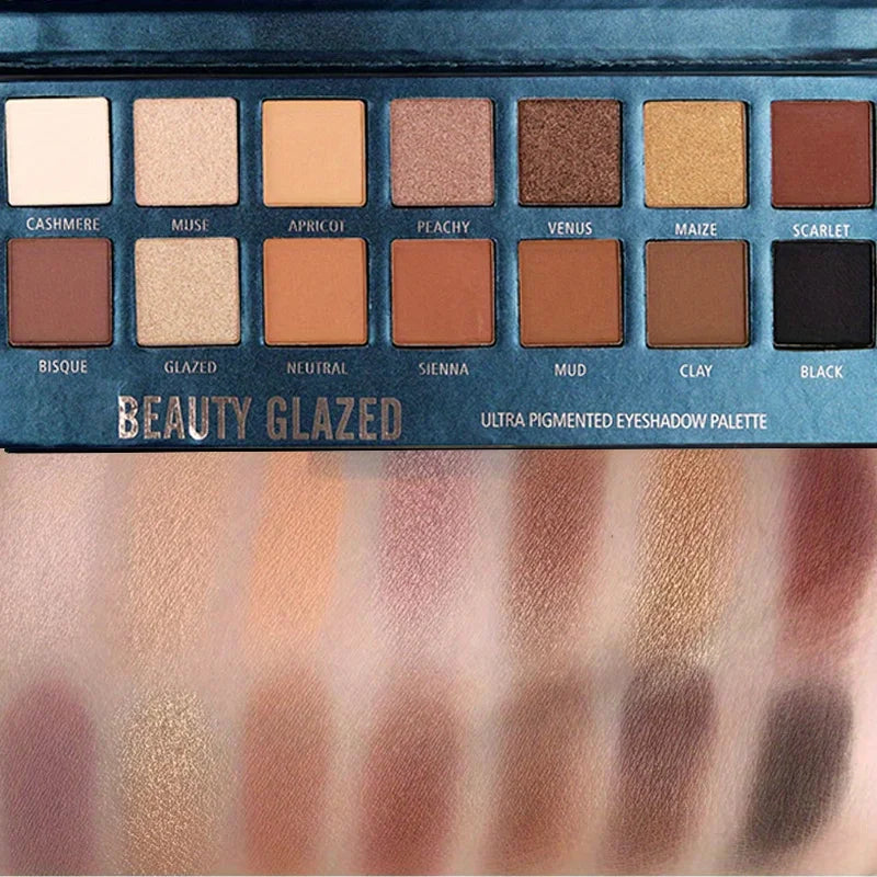 Paleta de Sombras BEAUTY GLAZED – 14 Tonos Nude Mate